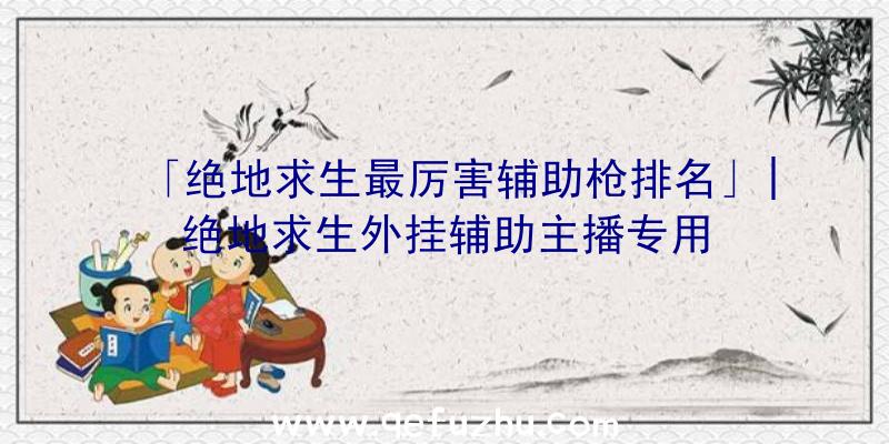「绝地求生最厉害辅助枪排名」|绝地求生外挂辅助主播专用